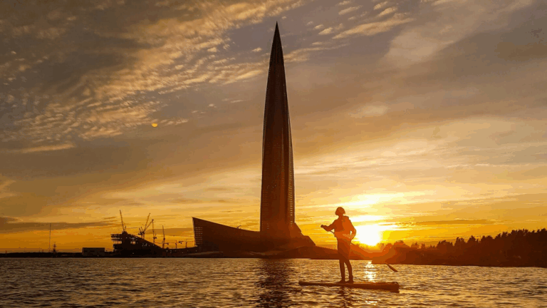 Закат на Лахте: Прогулка на сапах